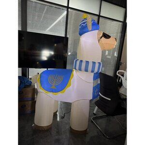 🆕Hanukkah 6FT Inflatable Llama Decoration With Menorah And Star Of David Lights